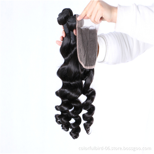Loose Wave 4*4 Closure 100% Human Hair Closure 16 20 Inch 4x4 transparent HD Lace Remy Hair Peruvian Closure